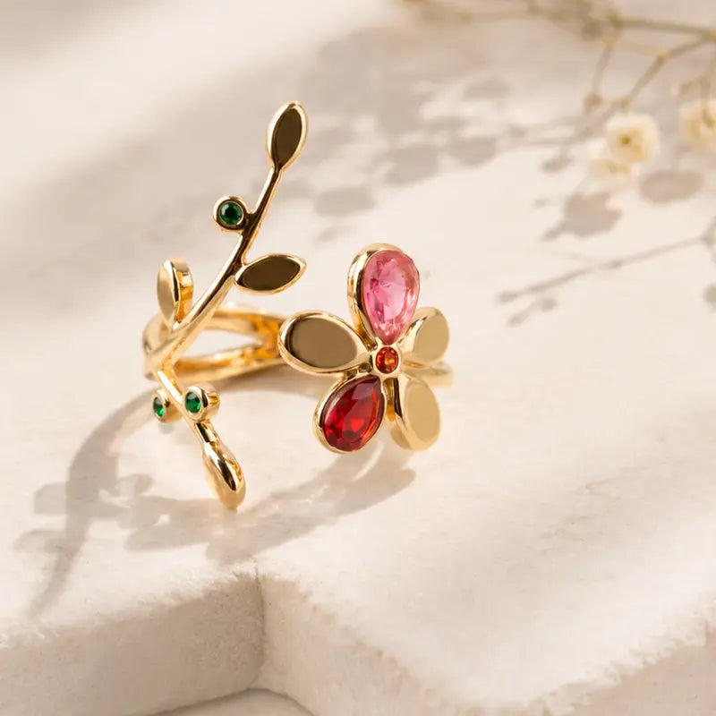 Zyler-infini Flora & Vine Ring Waterproof Tarnish-Free Jewelry UAE