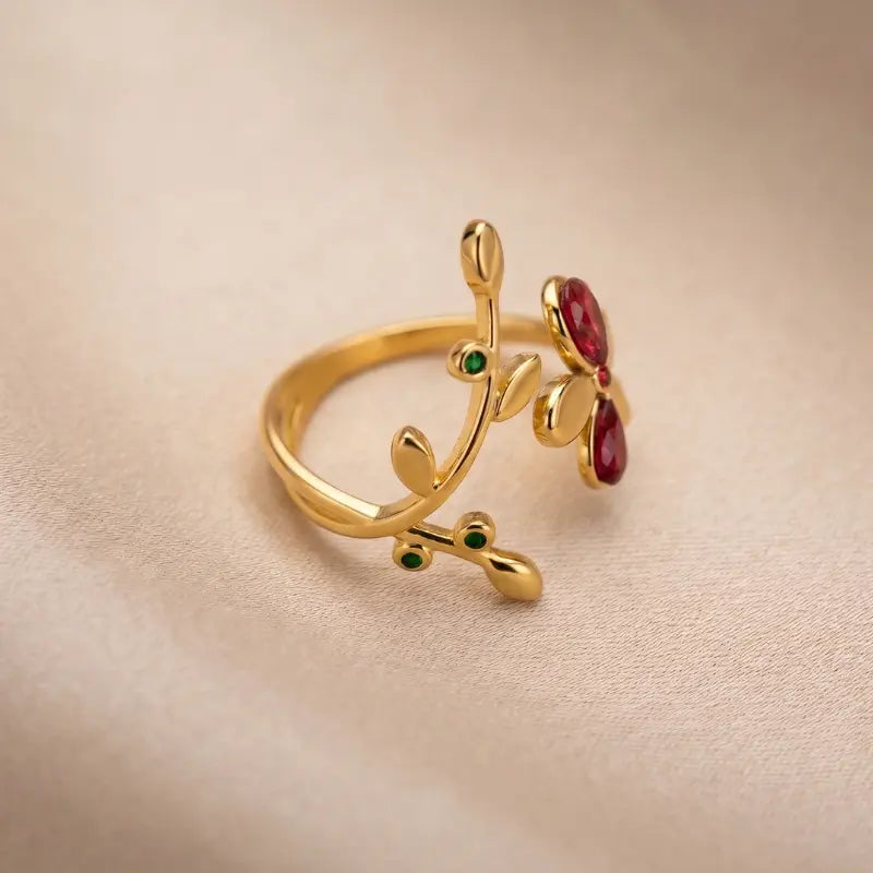 Zyler-infini Flora & Vine Ring Waterproof Tarnish-Free Jewelry UAE