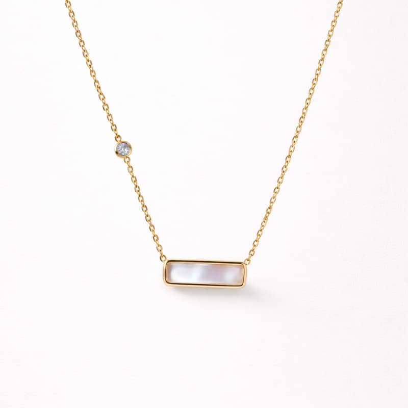Zyler-infini The Prism Bar Mother Pearl Chain Waterproof Tarnish-Free Jewelry UAE
