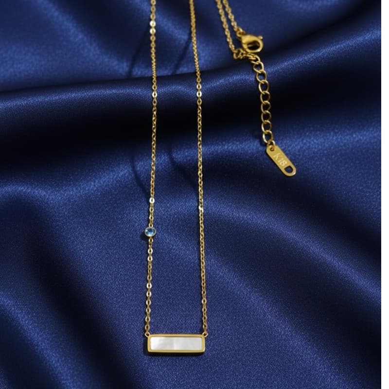 Zyler-infini The Prism Bar Mother Pearl Chain Waterproof Tarnish-Free Jewelry UAE