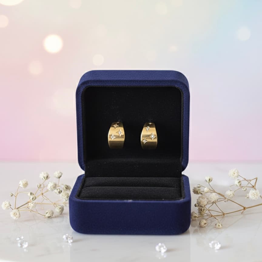 Zyler-Infini Crescent Star Studs