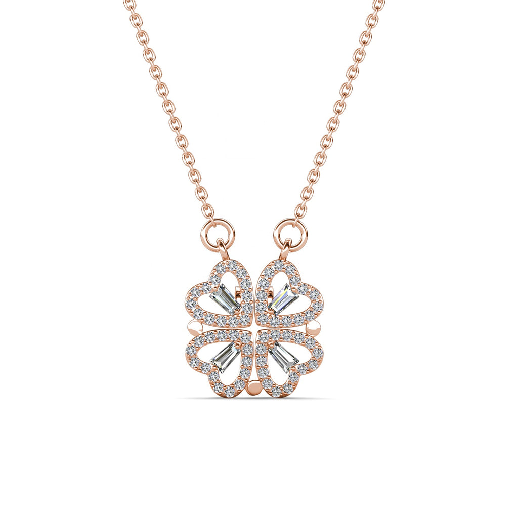 Zyler-Infini Bloom Of Hearts Duo Sterling Silver Necklace Waterproof Tarnish-Free Jewelry UAE