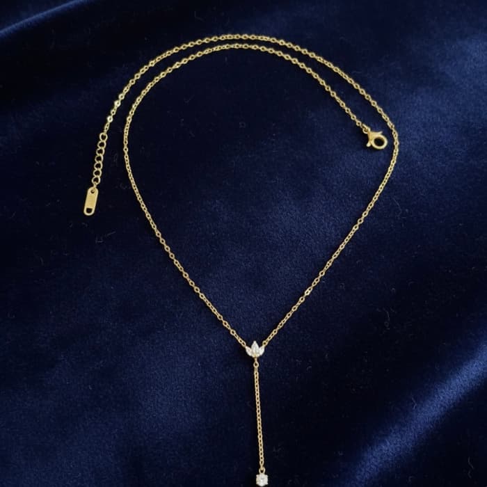 The Lotus Dewdrop Long Necklace - ZYLER-INFINI