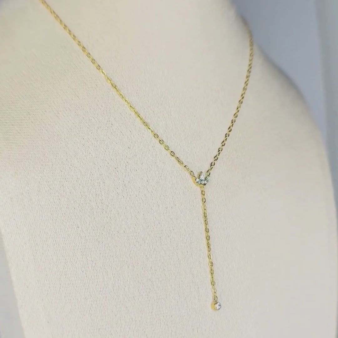 The Lotus Dewdrop Long Necklace
