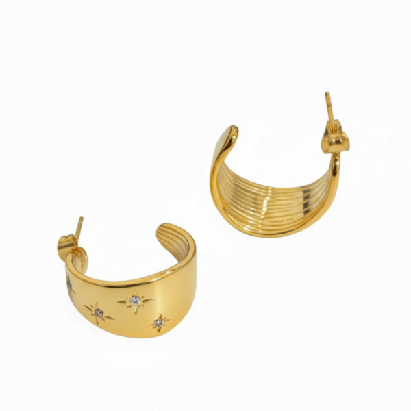 Zyler-Infini Crescent Star Studs