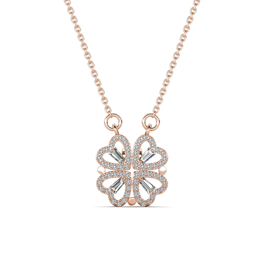 Zyler-Infini Bloom Of Hearts Duo Sterling Silver Necklace
