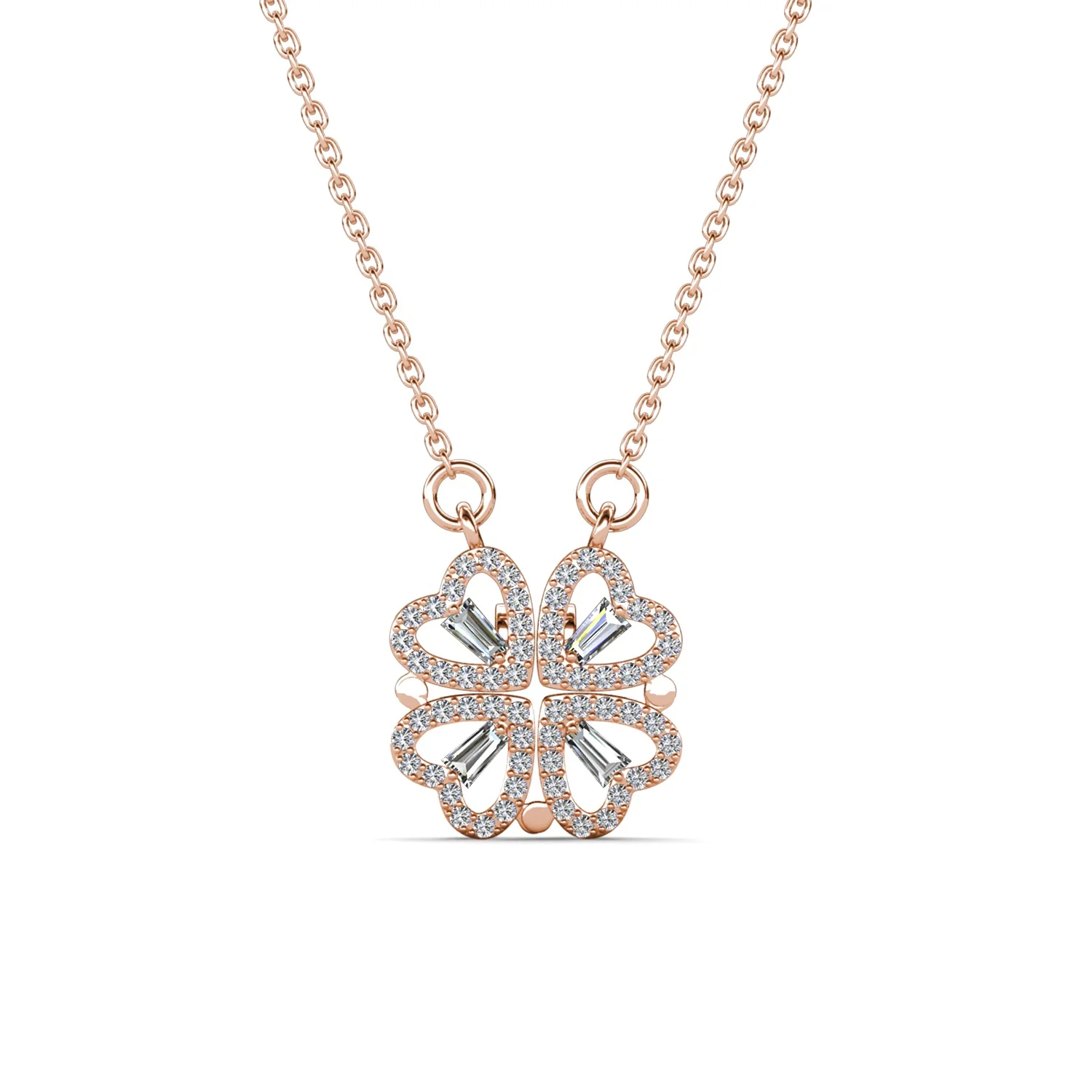 Zyler-Infini Bloom Of Hearts Duo Sterling Silver Necklace